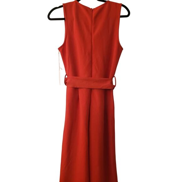 Bishop & Young Red Rachel Cropped Belted Tie Waist Wide Leg Jumpsuit, Small NWT - Picture 8 of 11